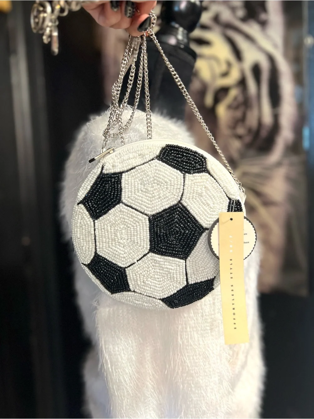 ⚽️Studio 12 Hand-Beaded Soccer Ball Crossbody Bag-NWT⚽️